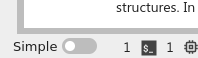 screenshot of jupyterlab showing a toggle labelled simple