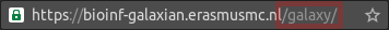 Screenshot of a URL bar reading https://bioinf-galaxian.erasmusmc.nl/galaxy/